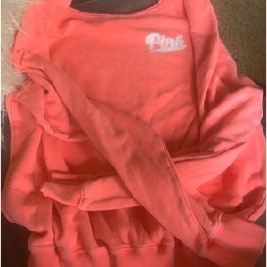 PINK cut crewneck